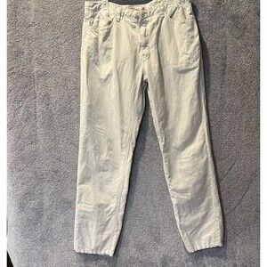 Richards Seaport Linen Cotton Pants Mens 48 Beige Off White Casual Chino Trouser